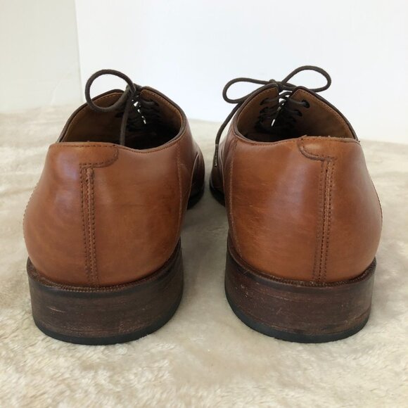 Johnston & Murphy Leather Lace Up Dress Shoes Rust Color Size 8.5 - Picture 4 of 16